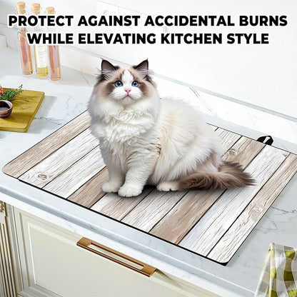 Stove Top Cover Retro Flower Gas Stove Top Cover for Home Decoration Kitchen Pad Non-Stick Washable Cooktop Covers Countertop Protector Keep Stove Clean 28"x20" (Texture-3)