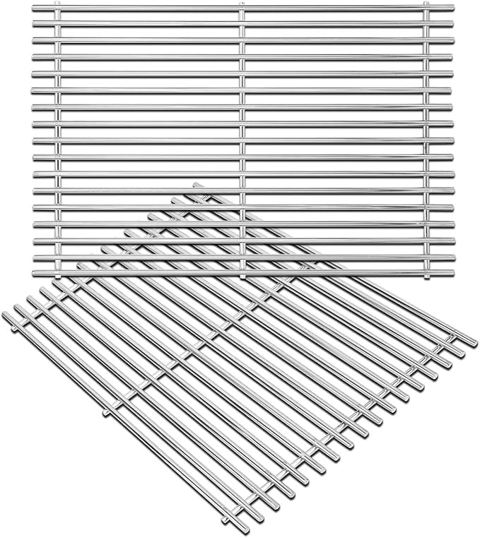 7528 Cooking Grates for Weber Genesis E and S Series 300 E310 E320 S310 S320 Gas Grills, 304 Stainless Steel Grid 2 Pack for Pit Boss PB700 Series Grates 19.5 x 12.9 x 0.6"
