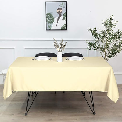 sancua Square Tablecloth - 54 x 54 Inch - Stain and Wrinkle Resistant Washable Polyester Table Cloth, Decorative Fabric Table Cover for Dining Tables, Buffet Parties and Camping, Beige