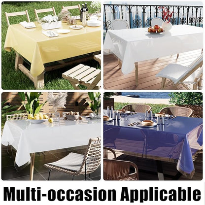 Smiry Rectangle Table Cloth 60x102 Inch, Waterproof Wipeable Vinyl Tablecloths Protector, Oil Spill Proof Plastic Table Cover for Dining, Picnic, Camping, Outdoor, Clear