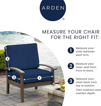 Arden earthFIBER Outdoor Chaise Cushion, 21 x 72, Rain-Proof, Fade Resistant, Cushion for Chaise Lounger Navy Blue King Palm