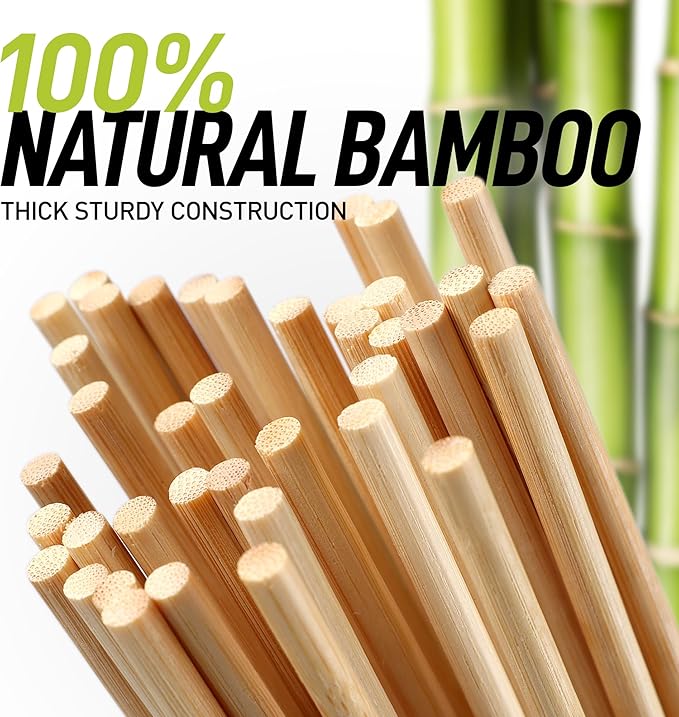 Zulay Kitchen 120 Pack Bamboo Wooden Skewers - 17.5" Marshmallow Roasting Sticks & Barbeque Skewers For Campfire - Authentic Bamboo Sticks & Smores Sticks For Grilling Hotdogs, Kabobs, BBQ, & More
