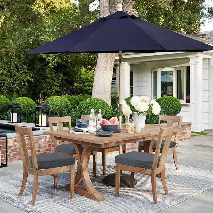 Topotdor Outdoor Chair Cushions Set of 4, 17"x16"x2" Waterproof Patio Chair Cushions for Outdoor Furniture, Round Corner Outdoor Seat Cushions Color Fastness Chair Pads with Ties, Dark Gray