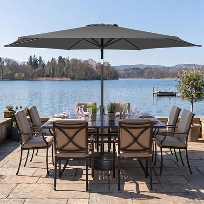 10 ft Patio Umbrella Outdoor with Push Button Tilt, Anthracite | UV Protection, Waterproof, Large Porch Deck Umbrella for Pool, Table, Garden, Backyard, Provides Shade