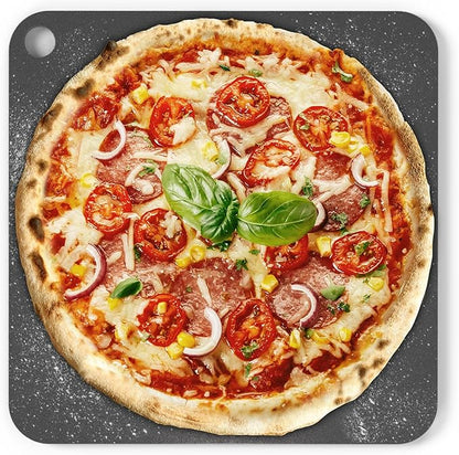 Chef Pomodoro Pizza Steel for Oven, 13x13 In, 1/4 Thick Baking Steel | Pre-seasoned Steel Baking Stone for Pizza, Bread & Pastries; Durable, Grill-safe, Easy-clean With Finger Hole Handle