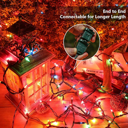 BrizLabs Colored Christmas Lights, 69.6ft 300 Count Christmas Tree Lights | Connectable; UL Certified; Multicolored Incandescent Xmas Light Mini Light String for Indoor Outside Holiday Home Decoration