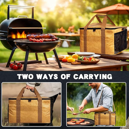 BBQ Blanket for Resting Meat, 16.14 * 6.30 * 9.84in Insulated Meat Resting Bag with Adjustable Shoulder Strap for Outdoor Smoker Grilling Brisket Pork Shoulders