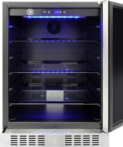 BRAMA Outdoor Refrigerator Built-In or Freestanding with Automatic Defrost, LED Display and Control Panel
