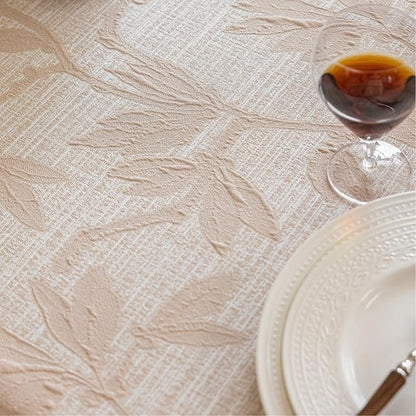 AIRCOWRIE Cotton Linen Tablecloth for Rectangle Tables, Heavy Duty Wrinkle Free Water Resistant Washable Cloth Dining Table Cover for Kitchen and Outdoor Use(Begonia Flower, 54”×78”, Rectangle)