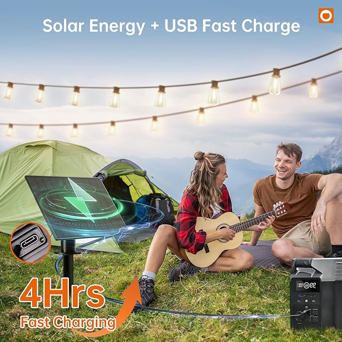 addlon 78FT(72+6) Solar String Lights Outdoor, Waterproof Solar Powered Outside Lights with Remote & USB Port, ST38 LED Shatterproof Bulbs, Dimmable Solar Light for Camping Backyard Porch