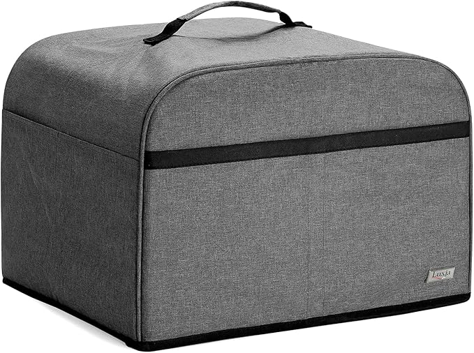 Luxja Dust Cover Compatible with Ninja Foodi Smart XL Grill (FG551), Cover with Accessories Storage Pockets, Gray