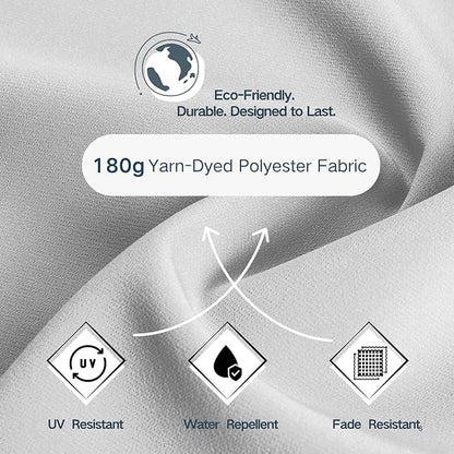 10FT Patio Umbrella 3 Tiers Outdoor Market Umbrella w/Push Button Tilt, Crank, UV and Waterproof Table Umbrella for Garden, Pool, Backyard, Deck, Lawn, Light Gray