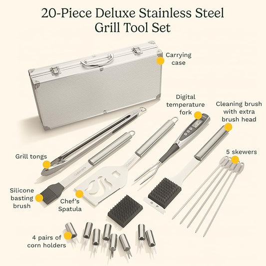Cuisinart 20-Piece Deluxe Stainless Steel Grill Tool Set - CGS-5020