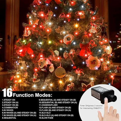 multicolor string lights,White and Multicolor color changing led string lights,Christmas Mini Lights 66ft 200 LED Fairy Lights Plug in, 16 Modes for Outdoor Xmas Tree Wedding Party Decoration