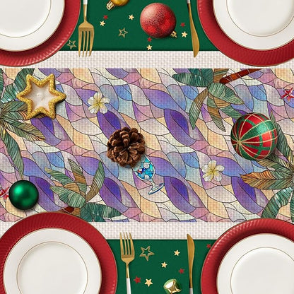 Beach Palm Trees Table Runner,Dining Decor for Kitchen Coffee Table Family Dinners Holiday Parties Wedding Events Decor(13x72 inch)