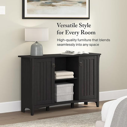 Bush Home Salinas Accent Storage Cabinet with Doors in Vintage Black