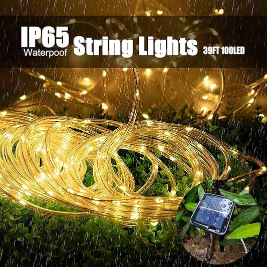 LairtPOW Solar Rope Light 2 Pack Waterproof IP65 39FT 100LEDs Outdoor LED ‎Solar Outdoor Lights for Party Garden Yard Home Wedding Christmas Halloween Holiday Tree Decoration Lighting