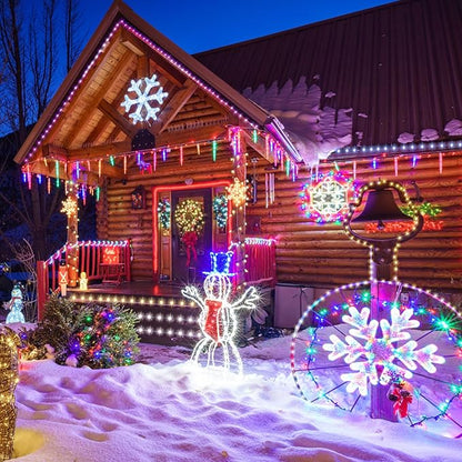 Nazuwke 132Ft Rope Lights for Outside, Waterproof 18 Colors Changing Rope Lights Fairy String Lights with Remotes, 400 LEDs Dimmable Twinkle Christmas Lights for Bedroom Patio Halloween Decorations