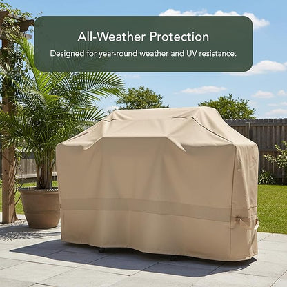 Covermates Classic Island Grill Cover - All-Weather Heavy Duty Outdoor BBQ Cover with Mesh Vents, Water-Resistant 12-Gauge Vinyl Protection for Large Island Grills, 74 Inch, Classic Tan