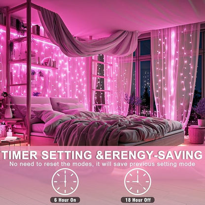 120 LED Outdoor String Lights, 40FT Christmas String Lights Indoor, Pink | Plug in Waterproof 8 Modes Clear Wire Twinkle Fairy Lights for Bedroom Outside Patio Yard Xmas Party Wedding Decorations