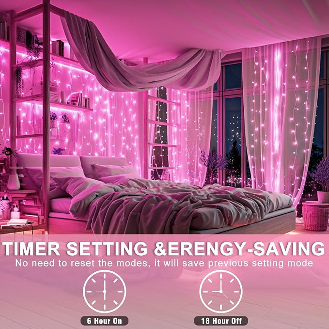 82FT 250 LED Outdoor String Lights, Pink Christmas Lights Indoor | Plug in Waterproof 8 Modes Clear Wire String Twinkle Lights for Bedroom Outside Patio Xmas Party Wedding Holiday Decorations