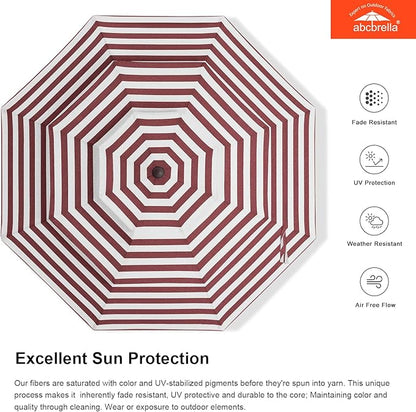 ABCCANOPY 5-Year 10-Year No Fading 9FT 3 Tiers Patio Umbrella, Outdoor Table Umbrella with 8 Sturdy Ribs for Deck, Backyard, Garden, Yard