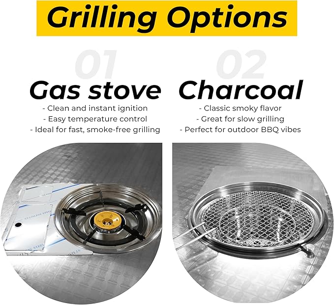 43.5" X 30" Korean BBQ Grill Foldable Outdoor Large Table Gas set