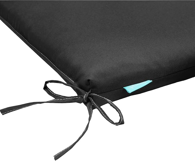 QILLOWAY Outdoor Indoor Chair Pads,Seat Cushions, Square Foam Dining Chair Patio Cushion Set of 4, All Weather, 17" Lx17 Wx3 D (Dark Grey)