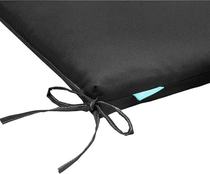 QILLOWAY Outdoor Indoor Chair Pads,Seat Cushions, Square Foam Dining Chair Patio Cushion Set of 4, All Weather, 17" Lx17 Wx3 D (Dark Grey)