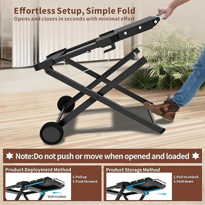 Grill Stand for Ninja, Heavy-Duty Foldable Outdoor Grill Table Compatible with Ninja Woodfire Grills, Pizza Ovens & Blackstone 19/22 Inch Griddles