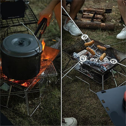 Portable Charcoal Grills Folding Portable Stainless Steel Barbecue Stove Grill BBQ Oven Outdoor Barbecue Utensils Stainless Steel Foldable for Outdoor Backyard Picnic Home ( Color : A , Size : 49*34*2