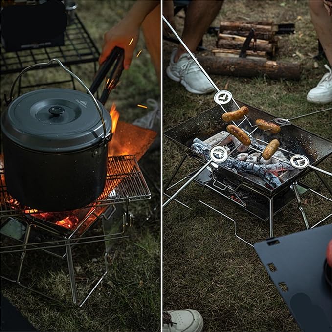 Portable Charcoal Grills Folding Portable Stainless Steel Barbecue Stove Grill BBQ Oven Outdoor Barbecue Utensils Stainless Steel Foldable for Outdoor Backyard Picnic Home ( Color : A , Size : 35*35*2