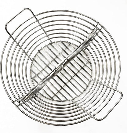 Lump Charcoal Fire Basket with Divider Stainless Steel Grill Ash Baskets Fits 18" Big Green Egg Accessories, Kamado Joe Classic Large Green Egg Basket Replacement
