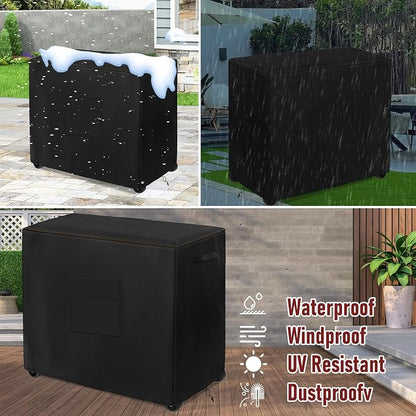 Outdoor Bar Cart Cover for 48 Inch BBQ Food Prep Table Heavy Duty 420D Polyster Outdoor Dining Cart/BBQ/Worktable Metal Movable Table Cover