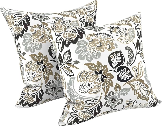 LVTXIII 2 Pack Outdoor Pillow Covers ONLY 18x18 Inch, Water-Repellent Square Decorative Cushion Covers for Patio Furniture, Garden, Sofa, Dailey Tan