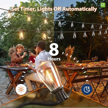 KYY 198FT(192+6) Solar String Lights Outdoor Waterproof with USB & Remote | Dimmable & Timable, Solar Powered Patio Lights with LED Shatterproof Bulbs for Deck Backyard Porch Garden Camping
