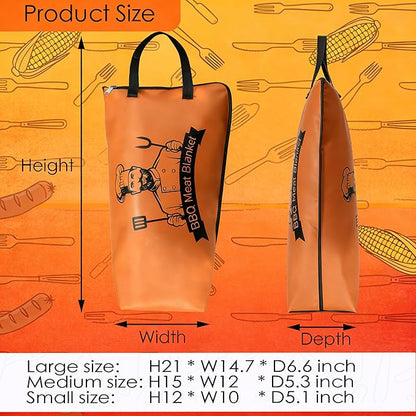 BBQ Meat Resting Blanket - Premium Faux Leather Insulated Smoker Grilling Bag for Brisket, Turkey, Pork Shoulder & Beef - Grill Accessories Gifts for Men, Dads & BBQ Lovers