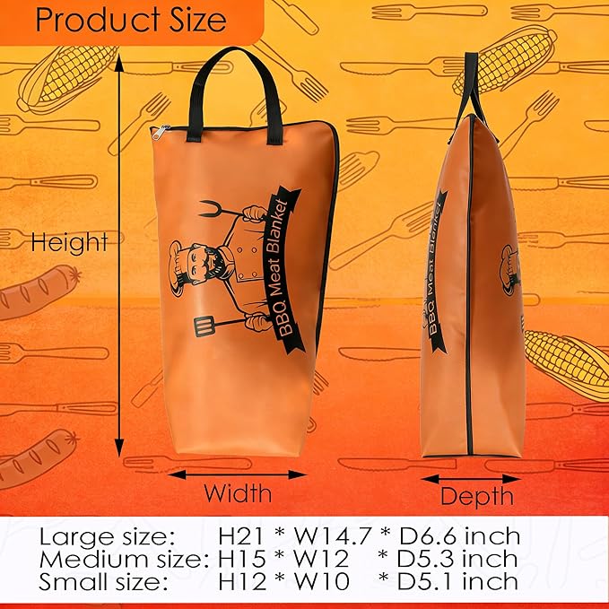 BBQ Meat Resting Blanket - Premium Faux Leather Insulated Smoker Grilling Bag for Brisket, Turkey, Pork Shoulder & Beef - Grill Accessories Gifts for Men, Dads & BBQ Lovers