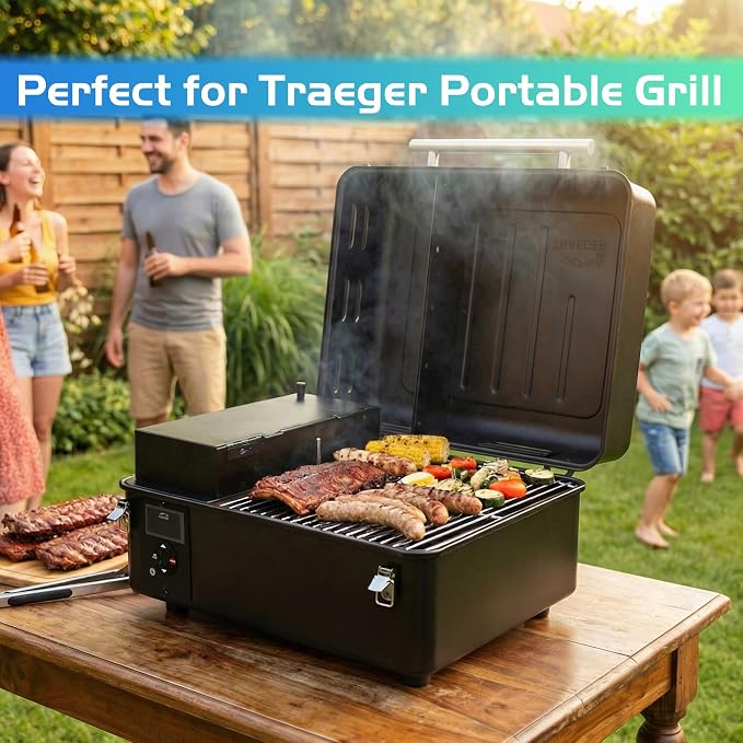 Ranger Grill Grate for Traeger Scout Trailhead Cooking Grates Portable Pellet Smoker Rack TFT18KLD TFT18PLDO TFT18KLH Grid Replacement Parts Accessory Tabletop Stainless Steel BBQ HDW422 KIT0824
