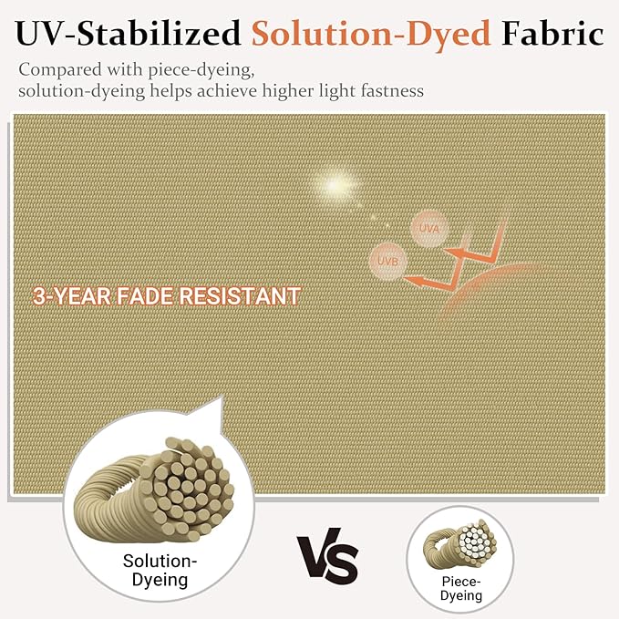 downluxe Outdoor Chair Cushions Set of 6 for Patio Furniture, Water-Resistant Patio Chair Cushions with Ties, High Density Foam Outdoor Seat Cushion, 17" X 16" X 2", Khaki