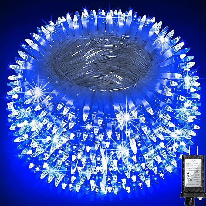 QUHUATU 750 LED Chrstmas Lights, 240ft Outdoor Christmas String Lights with 12 Modes, Blue LED String Lights with Timer Dimmable Waterproof for Outside Tree Fence Garden Xmas Wedding Party Decor Blue