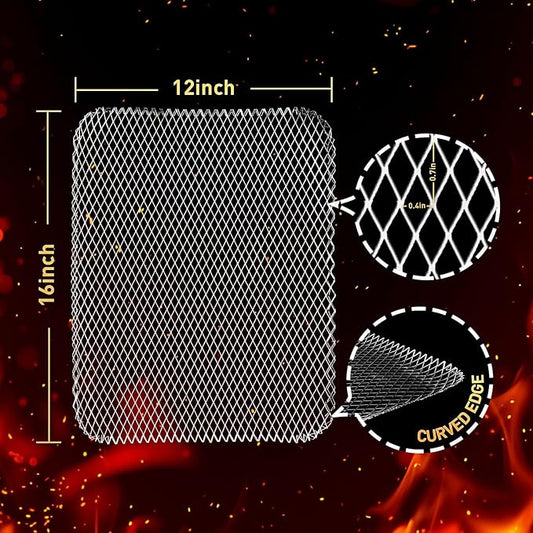 Disposable Grill Topper,16x12 Inch Grill Mesh Mat Disposable Pans,Non-Stick BBQ Aluminum Mats for Outdoor Grills, Easy to Clean (20)