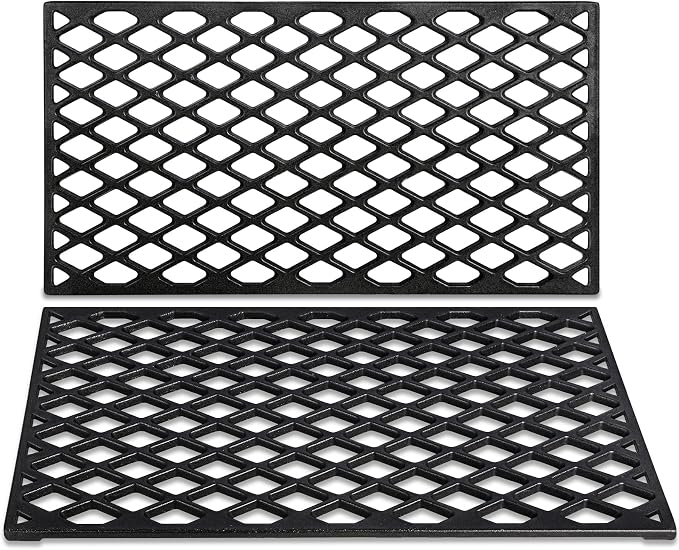Grill Grates for Traeger 22 Series Pro 575 Lil Tex Elite Pro BBQ070 Cast Iron Cooking Sear Grate Bottom Grid Rack BBQ Replacement Parts BAC366 Wood Pellet Smoker Accessories