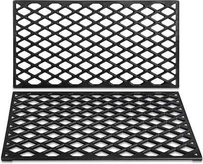 Grill Grates for Traeger 22 Series Pro 575 Lil Tex Elite Pro BBQ070 Cast Iron Cooking Sear Grate Bottom Grid Rack BBQ Replacement Parts BAC366 Wood Pellet Smoker Accessories