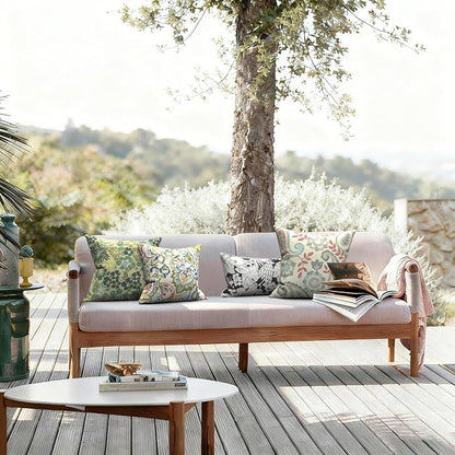 LVTXIII 2 Pack Outdoor Pillow Covers ONLY 18x18 Inch, Water-Repellent Square Decorative Cushion Covers for Patio Furniture, Garden, Sofa, Green Rose