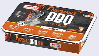 The Kosher Cook Disposable Charcoal Grill - Ready To Use Portable Bbq Grill - Easy To Light Portable Charcoal Grill Kosher - 2 Pack