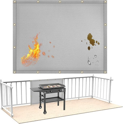 3'x4' Fireproof Heat Shield for Wall Behind Grill Protect Deck Fence from Grill Heat, Heat Shield Grill Mat, Stove Wall Protector Fridge, Grill Mat Accessories Compatible with Blackstone, Grey