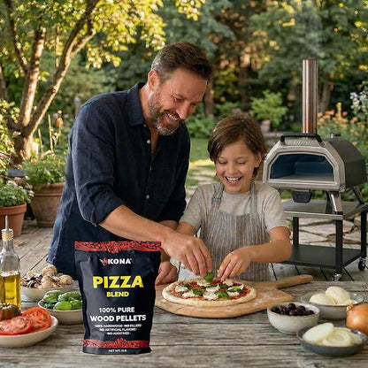 Kona Wood Pellets Pizza Blend, Intended for Ooni & Big Horn Pellet Pizza Ovens, 2lb Resealable Bag
