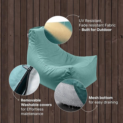 Jaxx Juniper Outdoor Bean Bag Patio Chair & Poolside Lounge, Granite