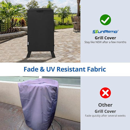 SunPatio 40 Inch Electric Smoker Cover, Heavy Duty Waterproof Vertical Smoker Propane Grill Cover, Compatible for Masterbuilt, Smoke Hollow, Pit Boss Square BBQ Smoker and More, 25" W x 17" D x 39" H